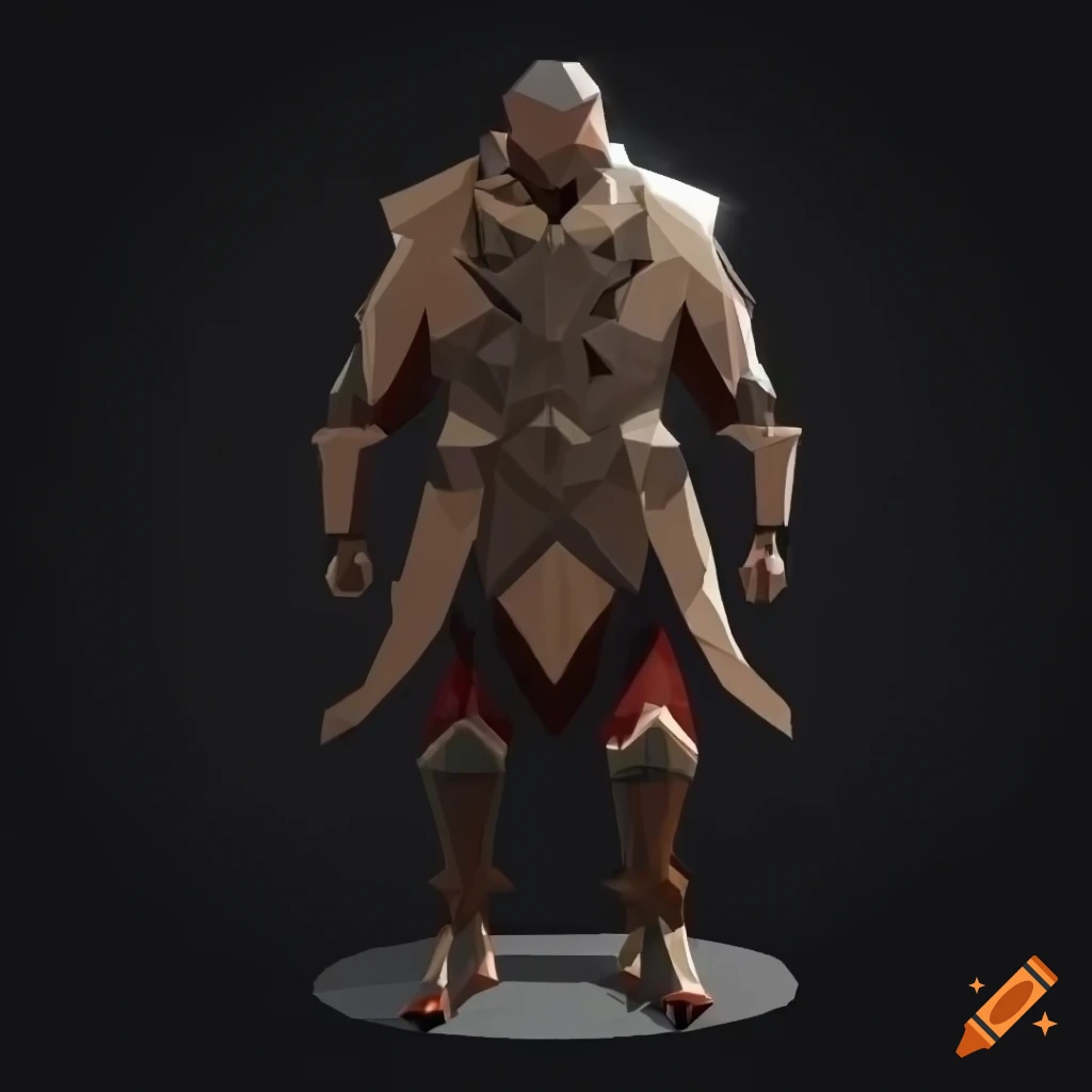 low-poly depiction of a warlord