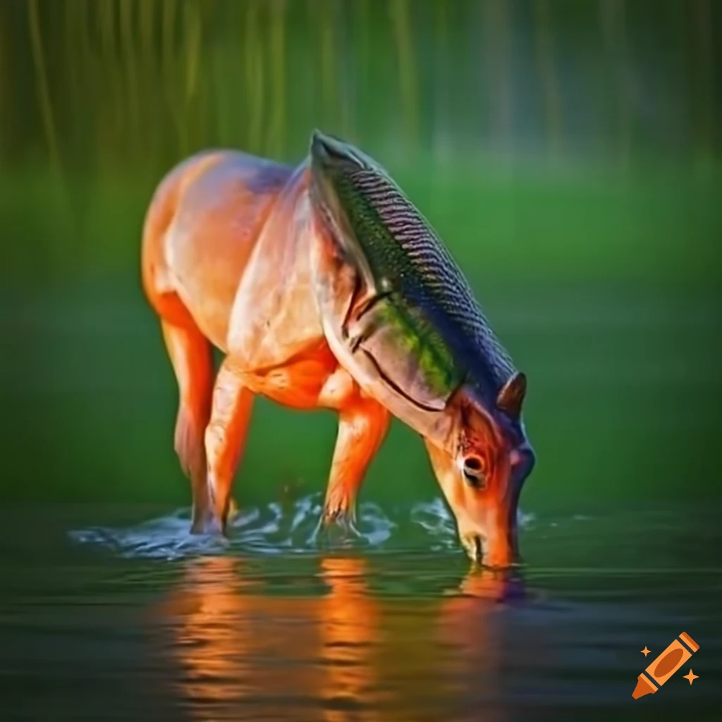 Image of salmon fish and horses eating grass on Craiyon