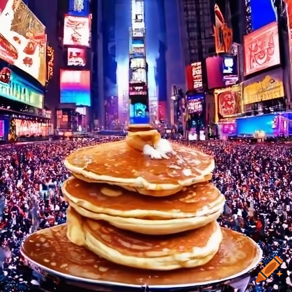 Pancakes at times square on new year's eve