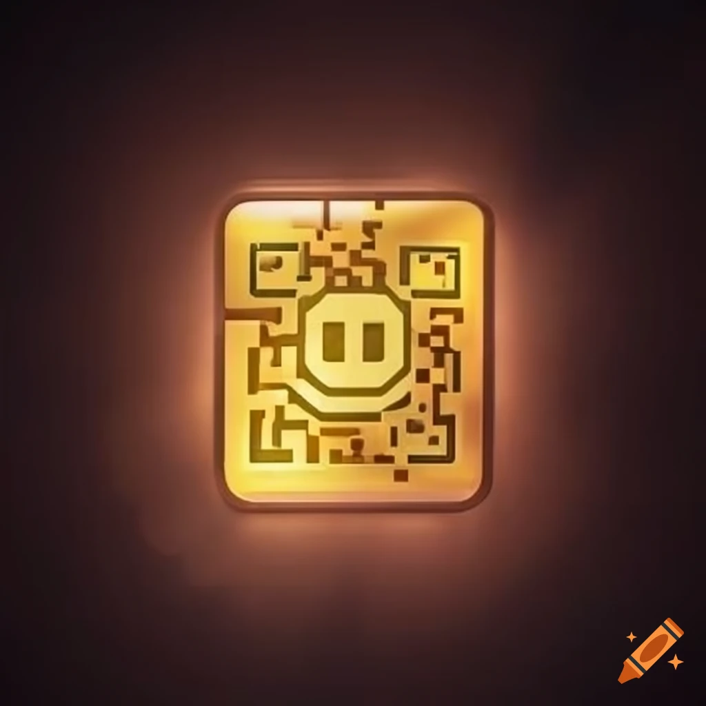 QR code with smiley face on a card on Craiyon
