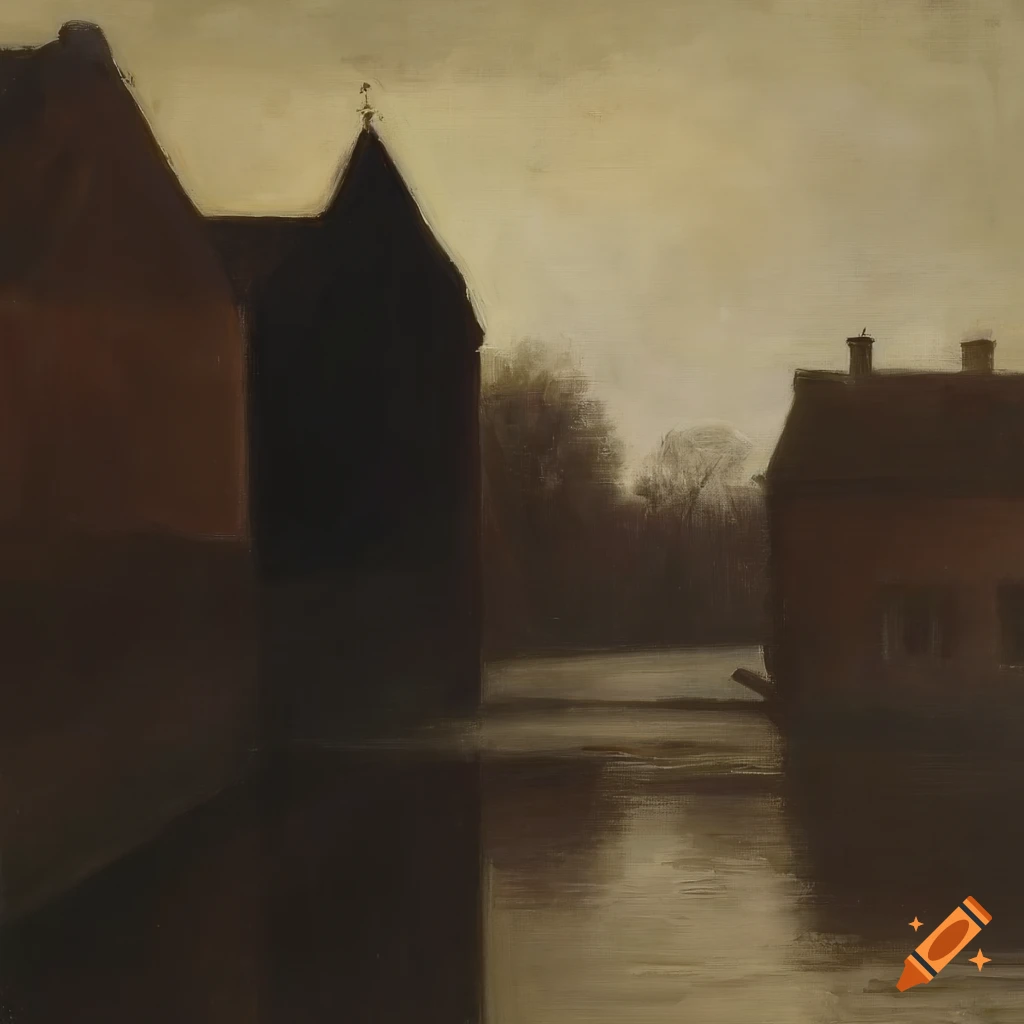 Vilhelm Hammershøi inspired rural town