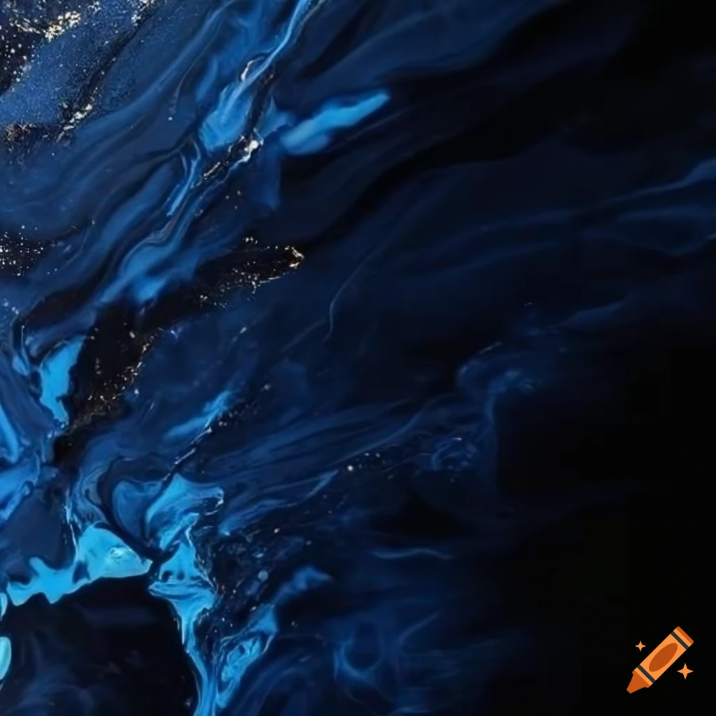 Black and deep blue marble background with golden accents