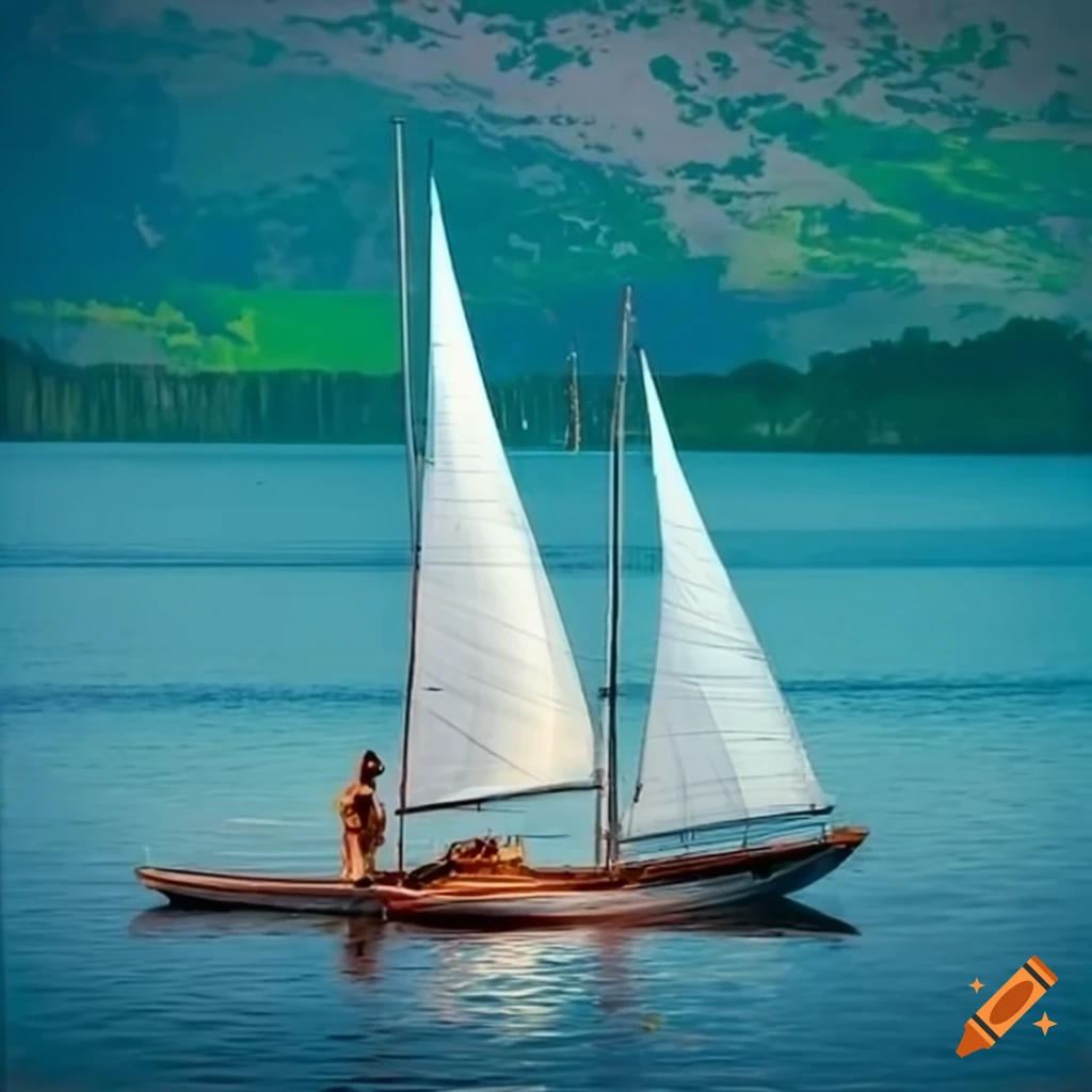 Sailing boats on a sunny lake