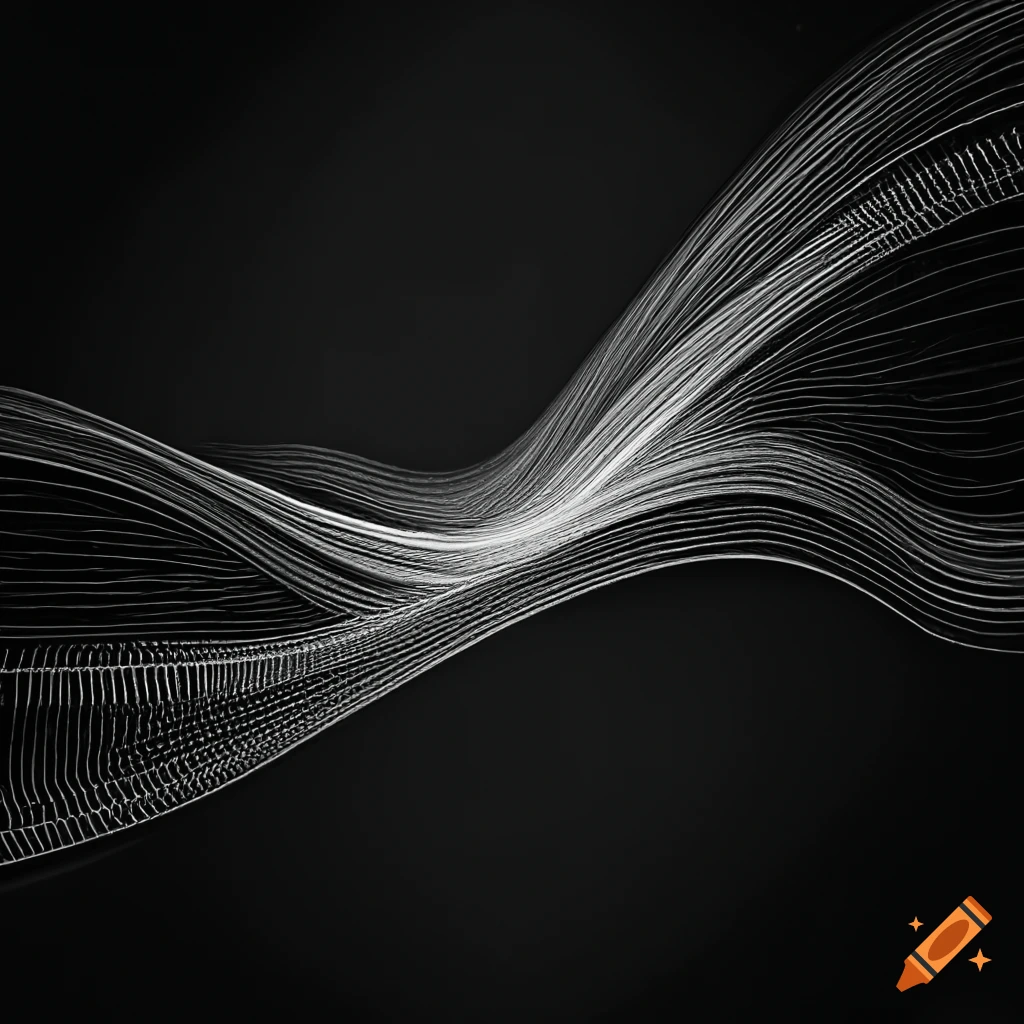 black and white audio wave form