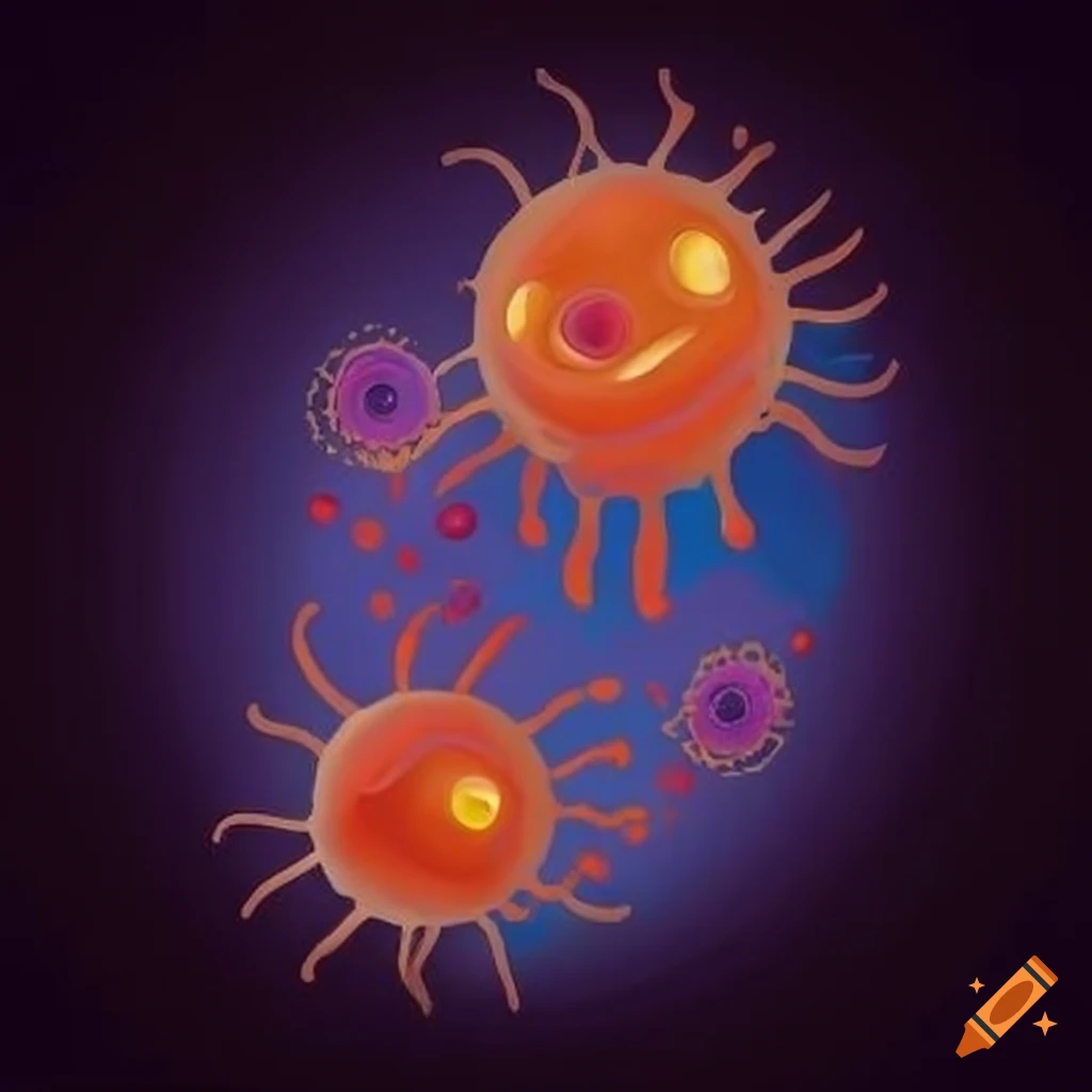 Killer tcell attacking harmful bacteria on Craiyon