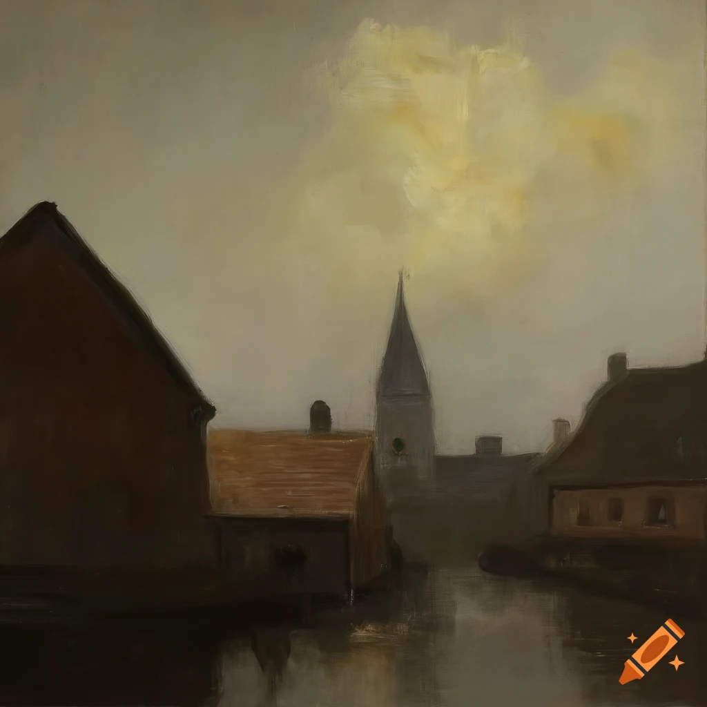 Vilhelm Hammershøi inspired rural town