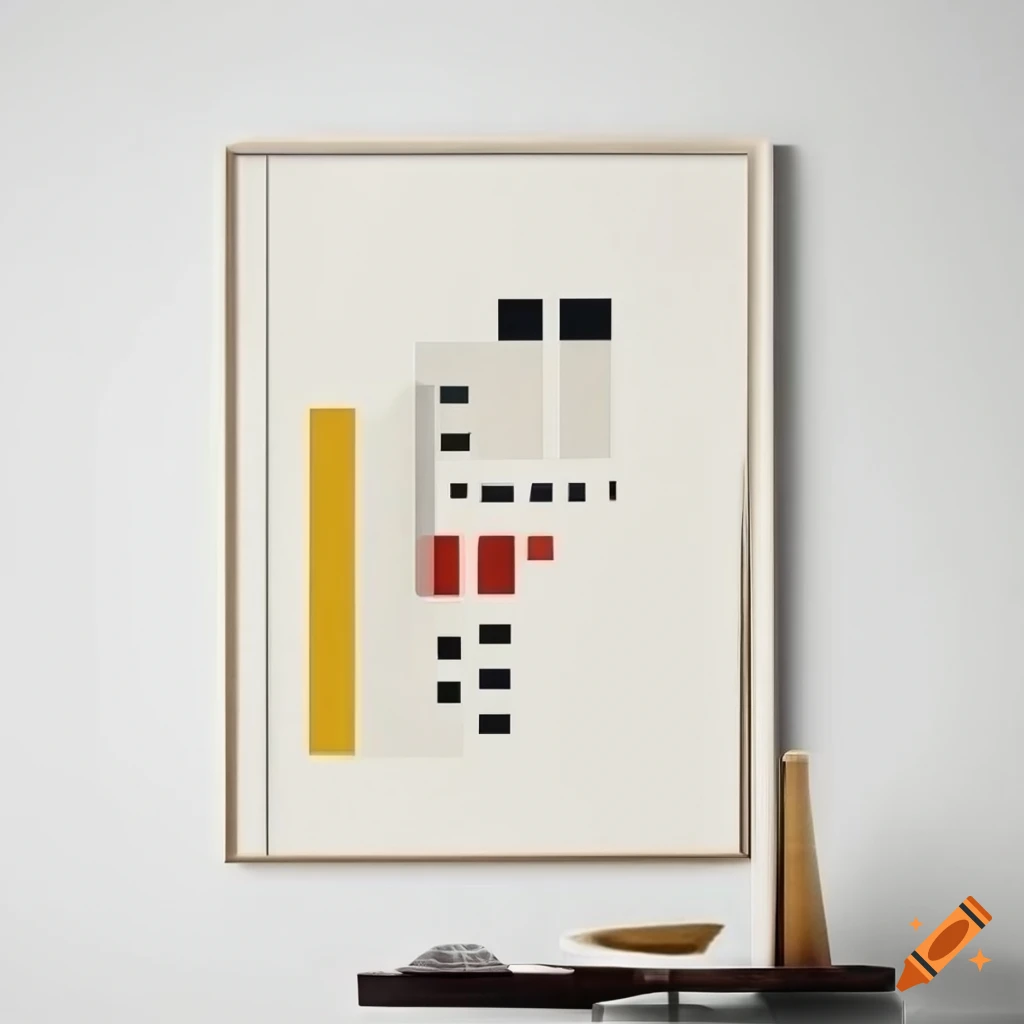 luxury white Bauhaus poster