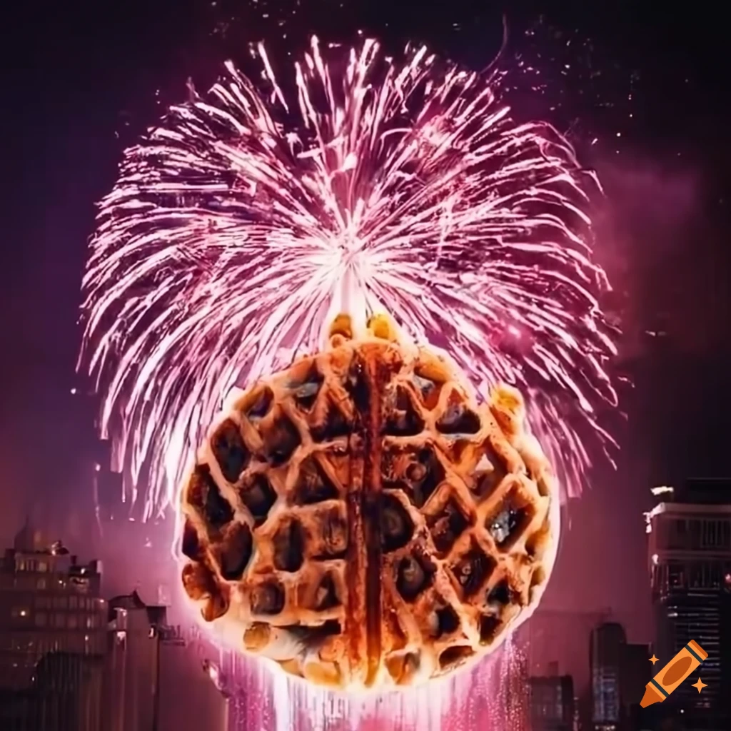 Times square new year's eve ball and waffles