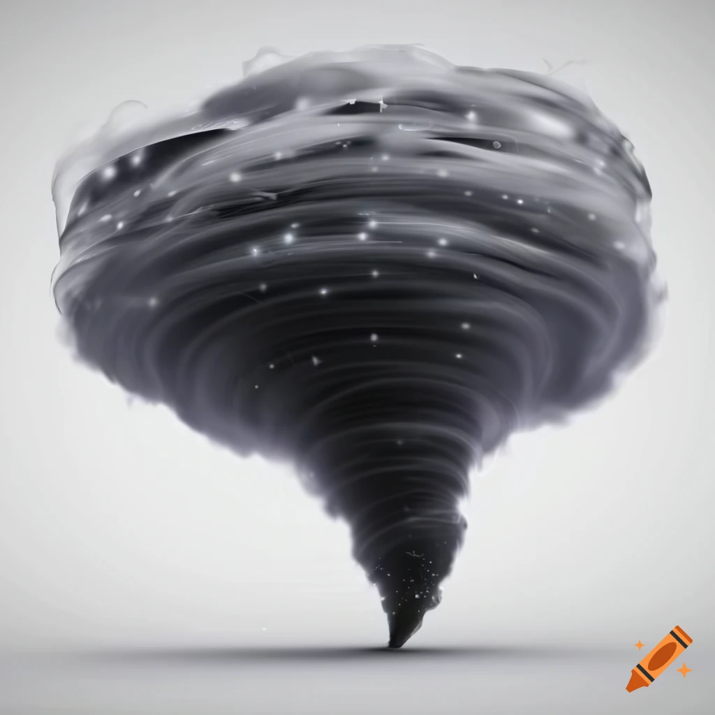 3D rendering of a dramatic tornado with black lights