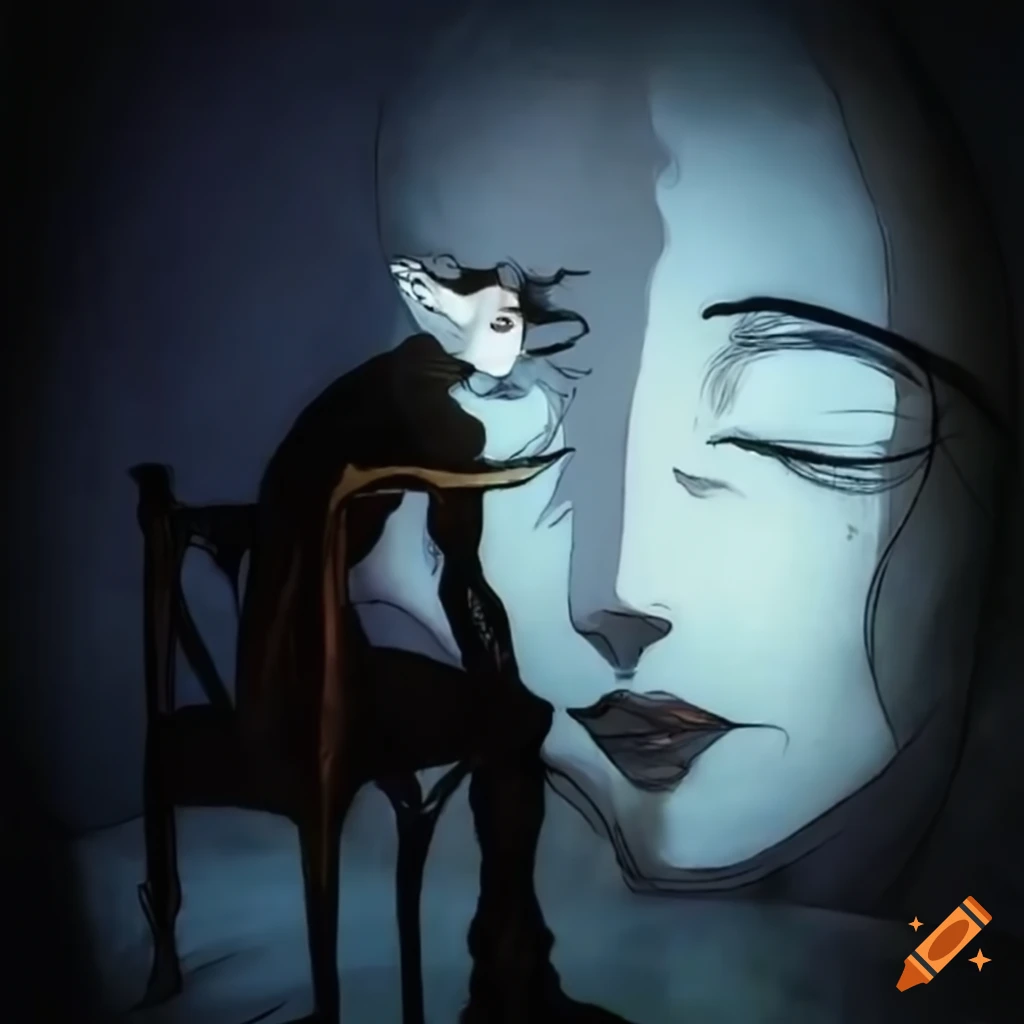 artwork of a person in front of a mirror