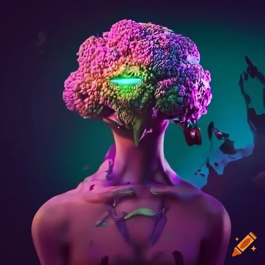 Cyberpunk-inspired broccoli