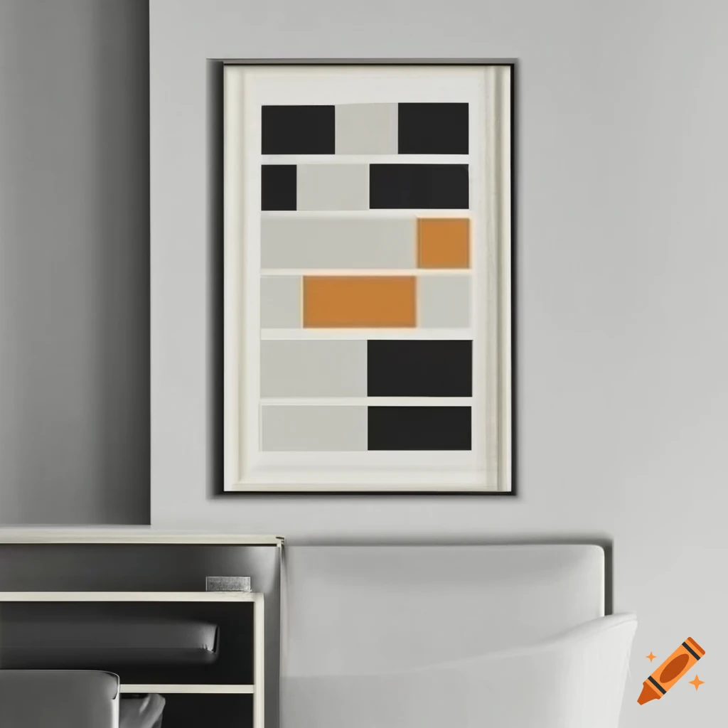 elegant white Bauhaus poster