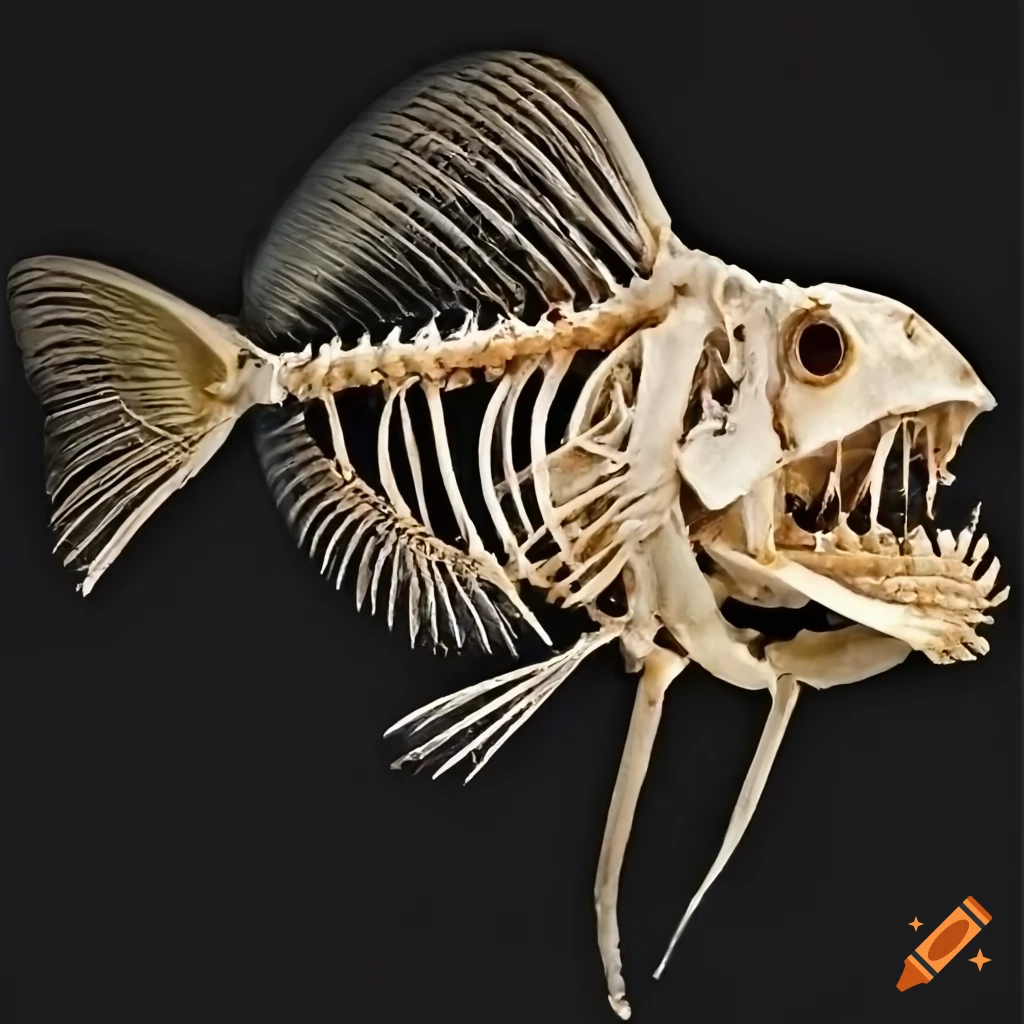 Skeleton of a large fish on Craiyon