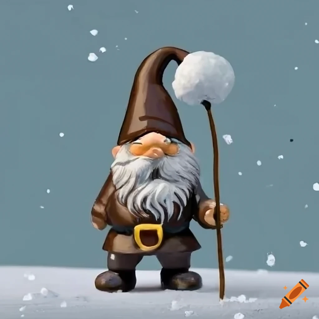 Gnome throwing a snowball