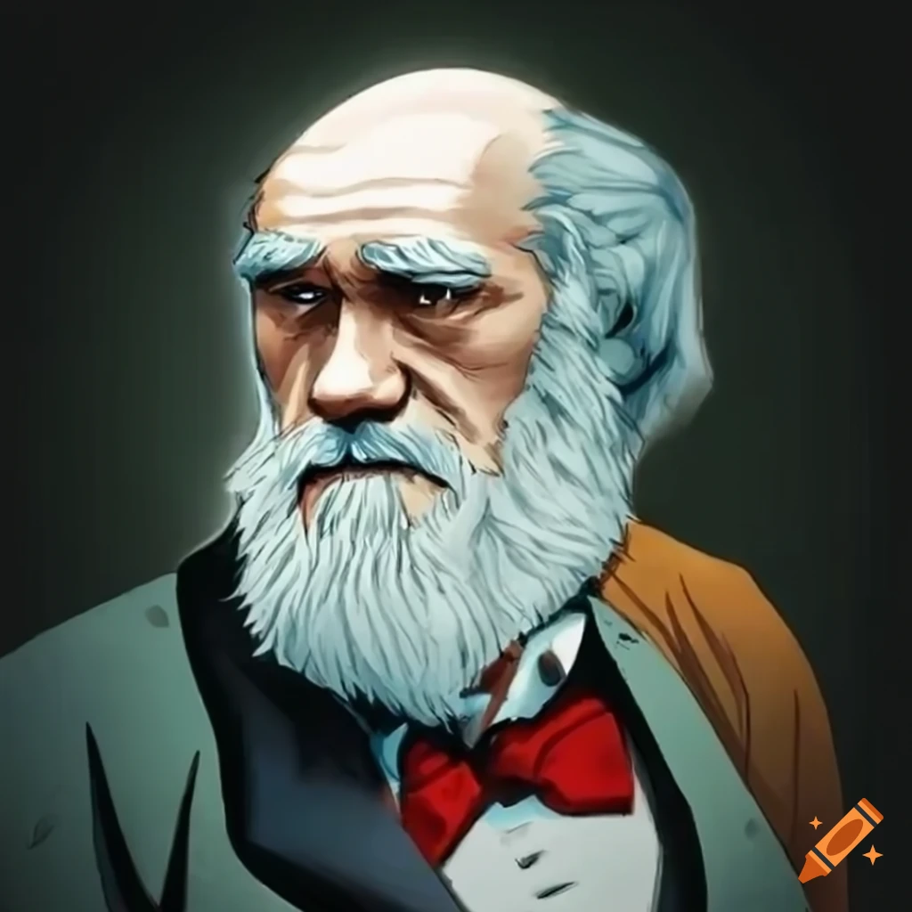 anime depiction of Charles Darwin