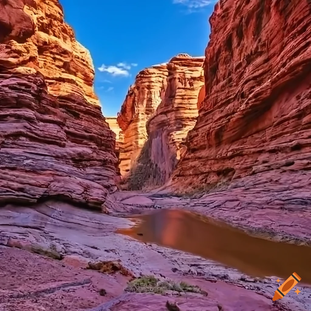 vibrant orange desert canyon