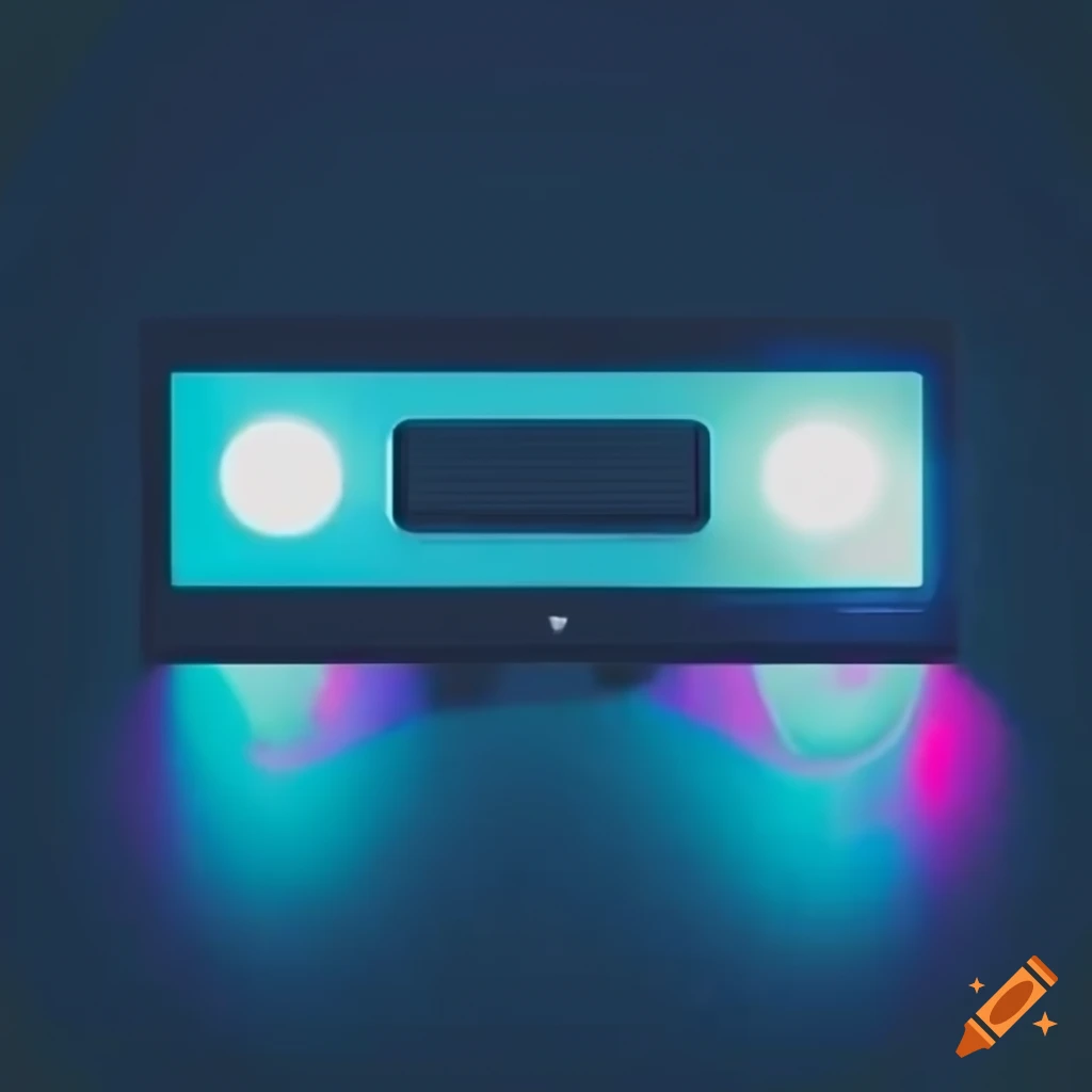 retrowave-style VHS cassette icon