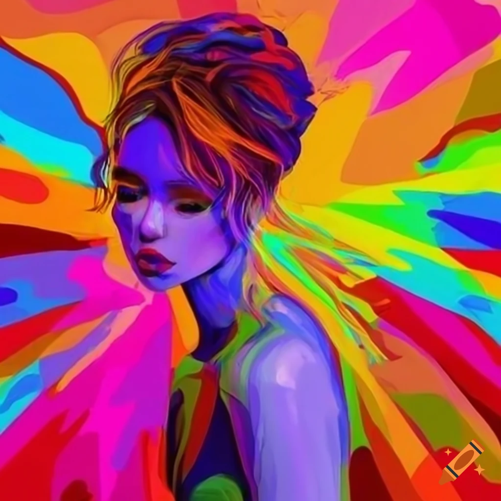 Colorful abstract girl artwork on Craiyon