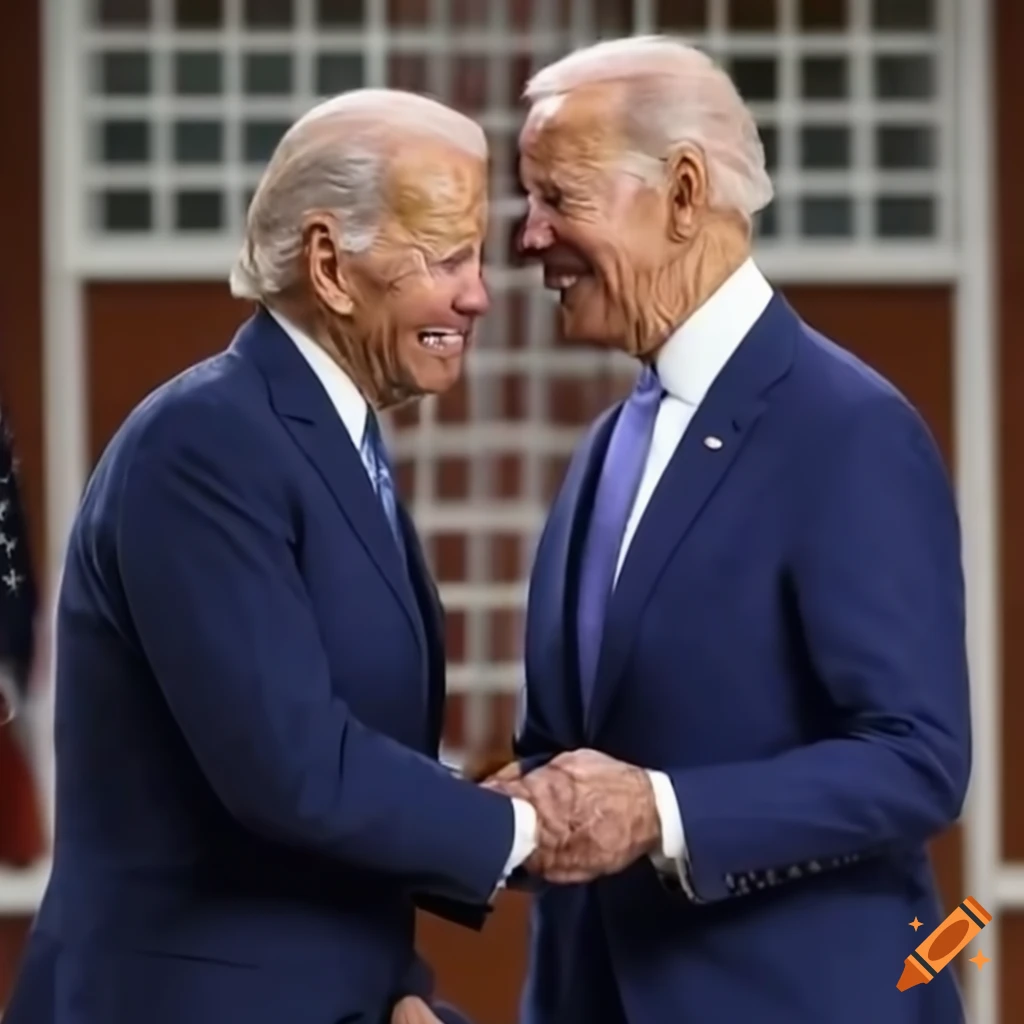 satirical image of Bigfoot shaking hands with Joe Biden