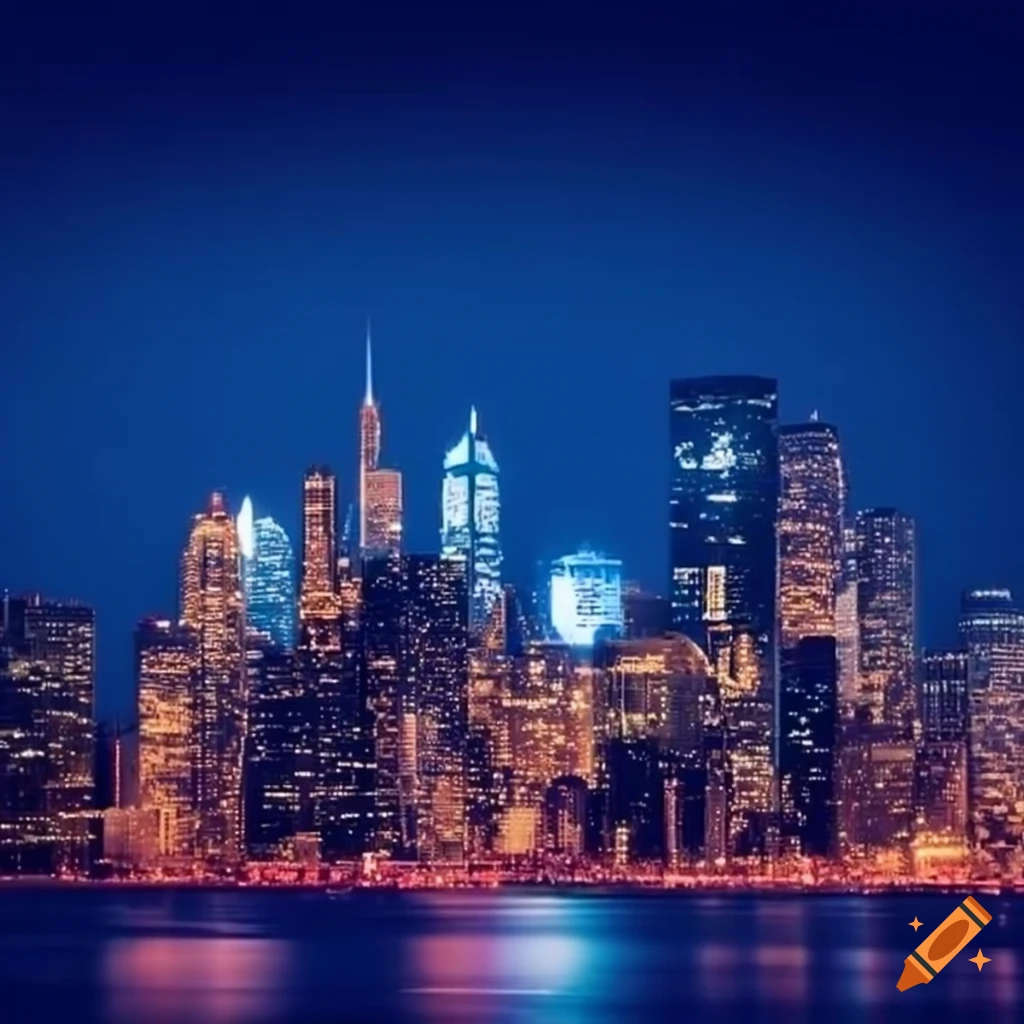 Chicago skyline at night with sports inspiration