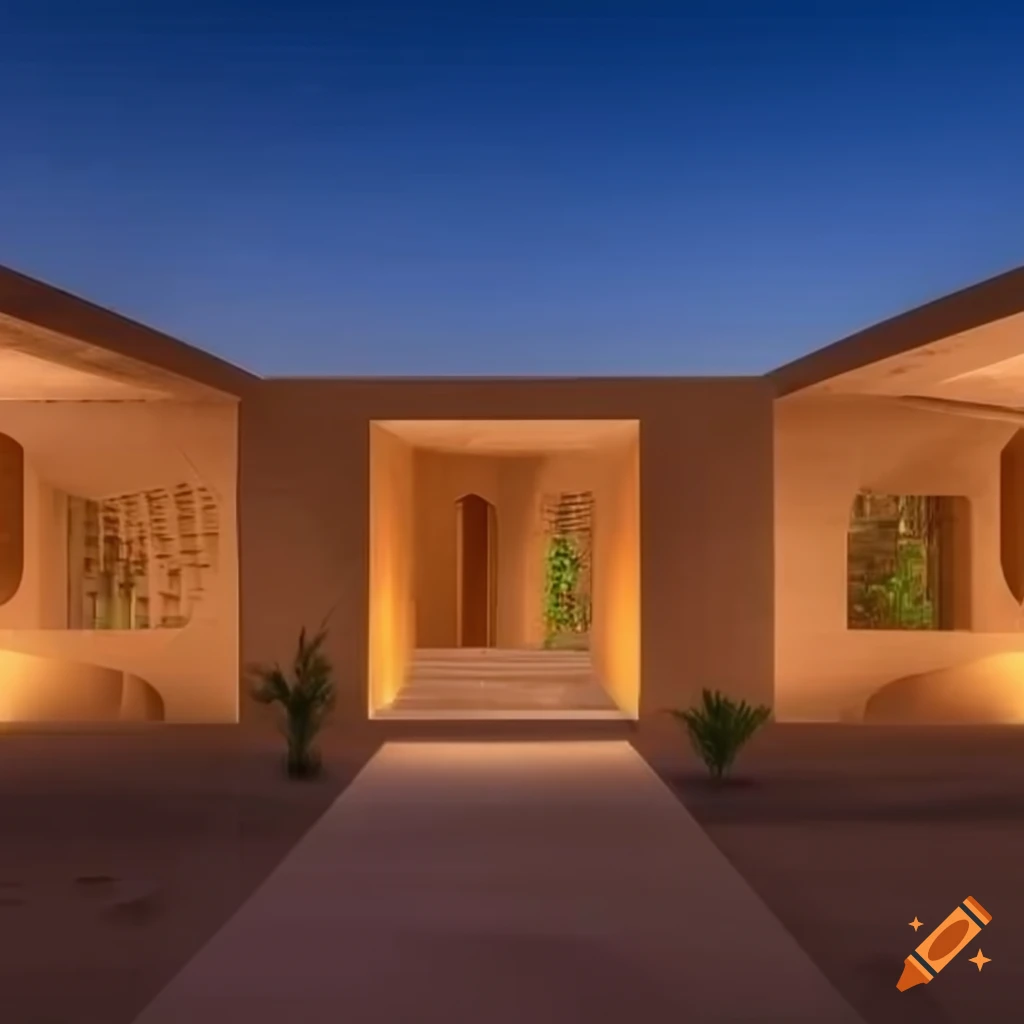 image of a sustainable desert residence inspired by Arabian architecture