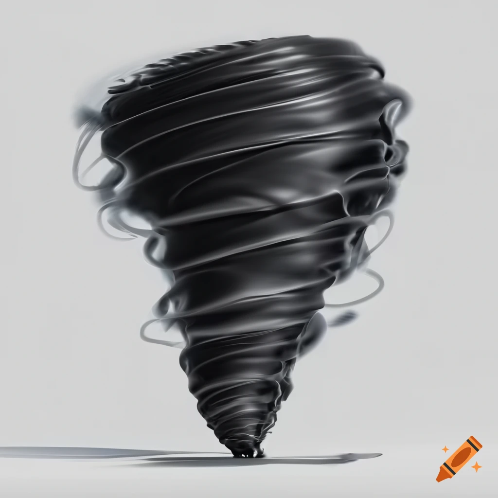 3D rendering of a powerful tornado with black lights