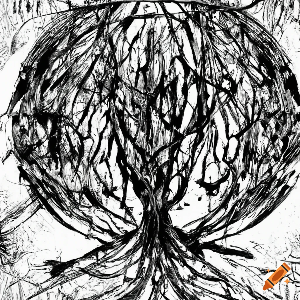 Abstract representation of a syntax tree on Craiyon