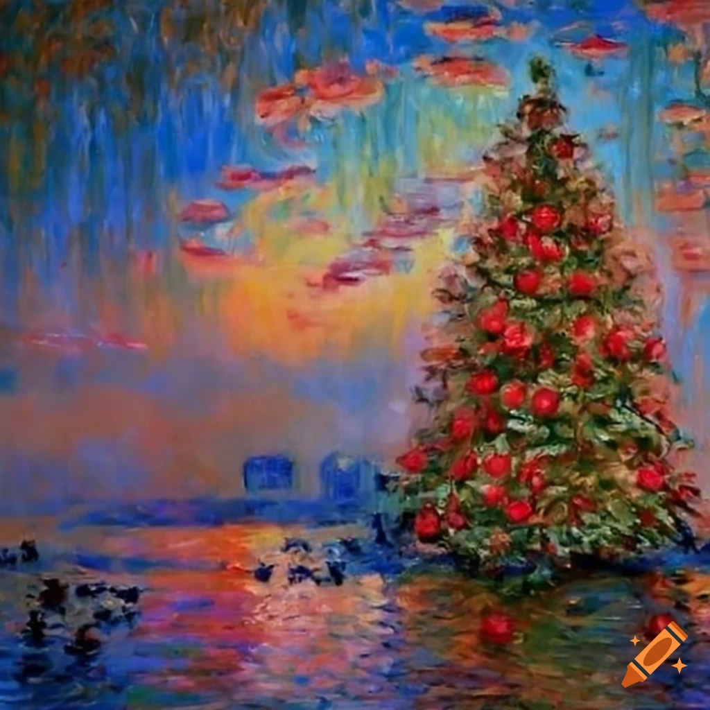 Claude christmas painting on Craiyon