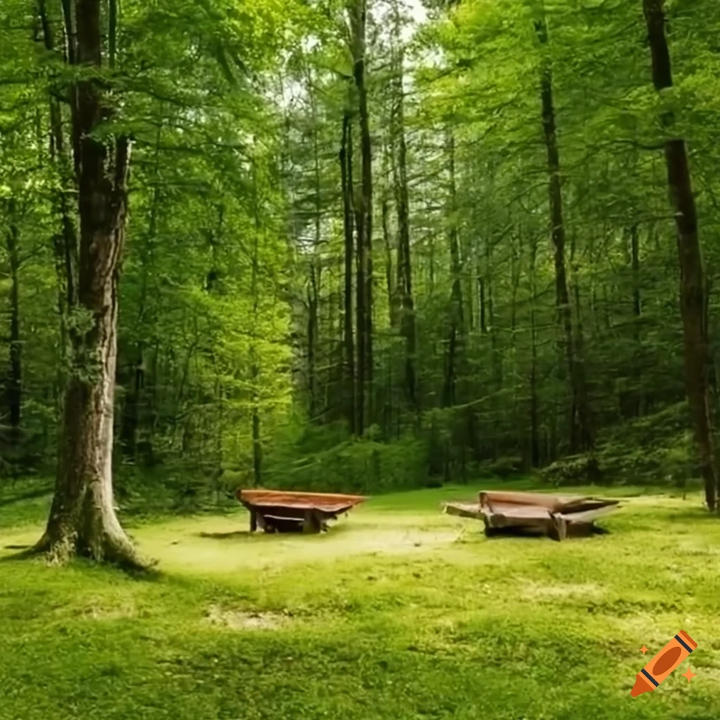 outdoor picnic table in nature