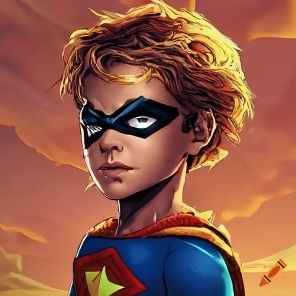 Image of a 12 year old superhero on Craiyon