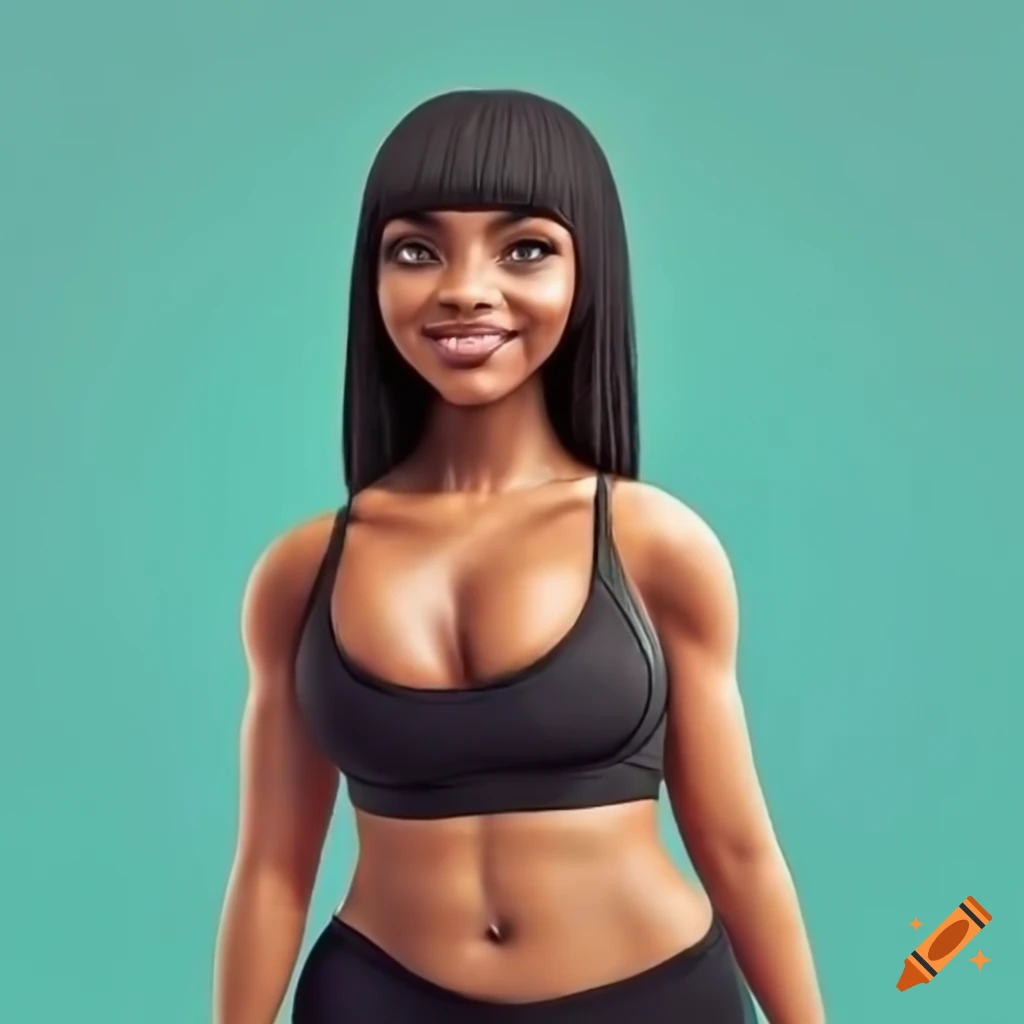  Fashionable workout outfit on a confident woman with a pixie cut