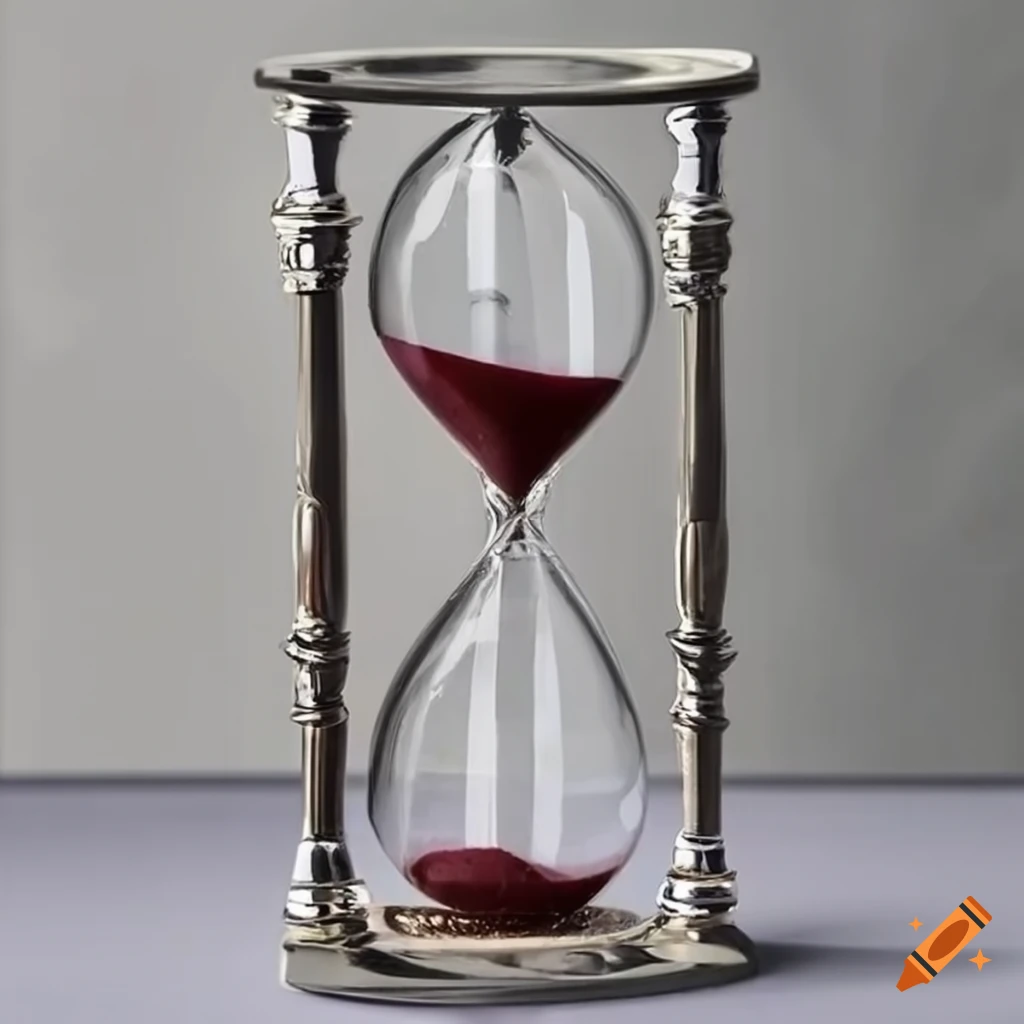 platinum hourglass with golden sand pouring down