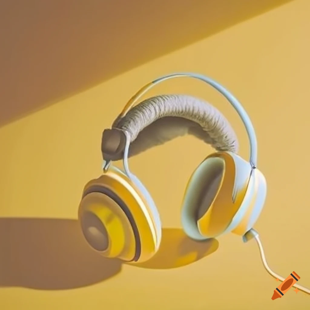 image of a yellow afternoon with headphones
