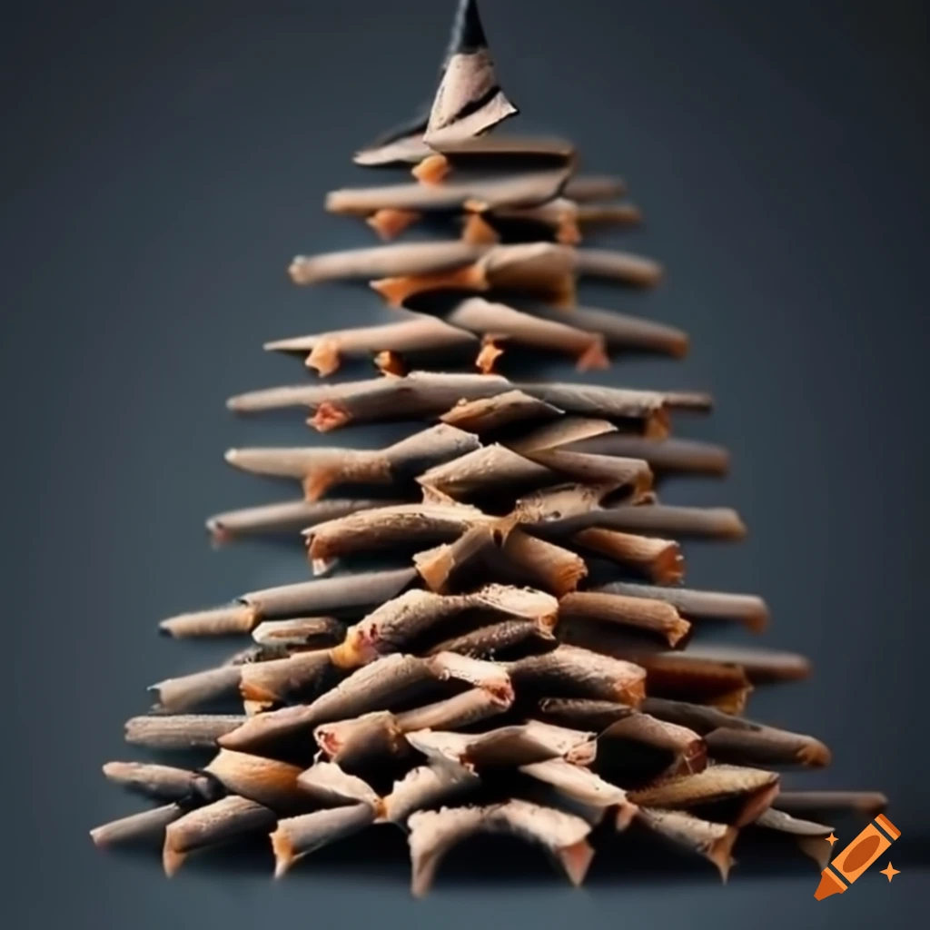 Black pencil christmas tree