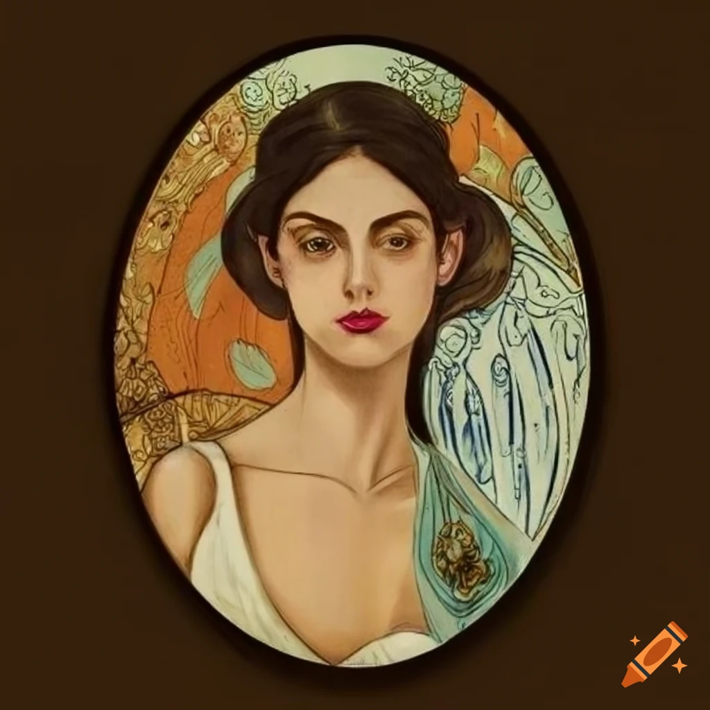 Art Nouveau label with a Hispanic woman named Lady M