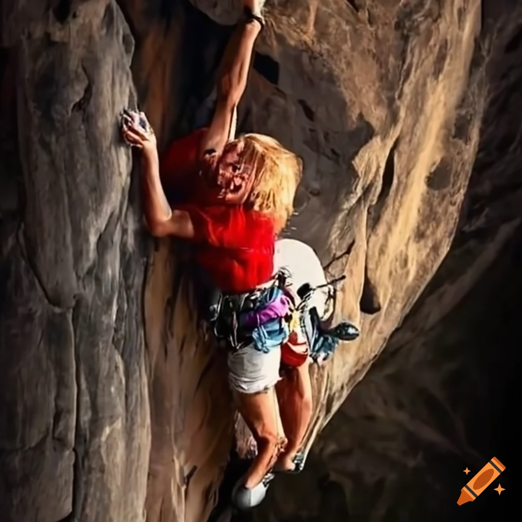 satirical image of Trump rock climbing