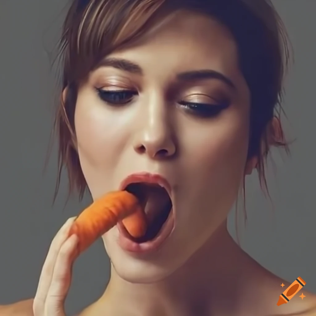 Mary Elizabeth Winstead eating a carrot