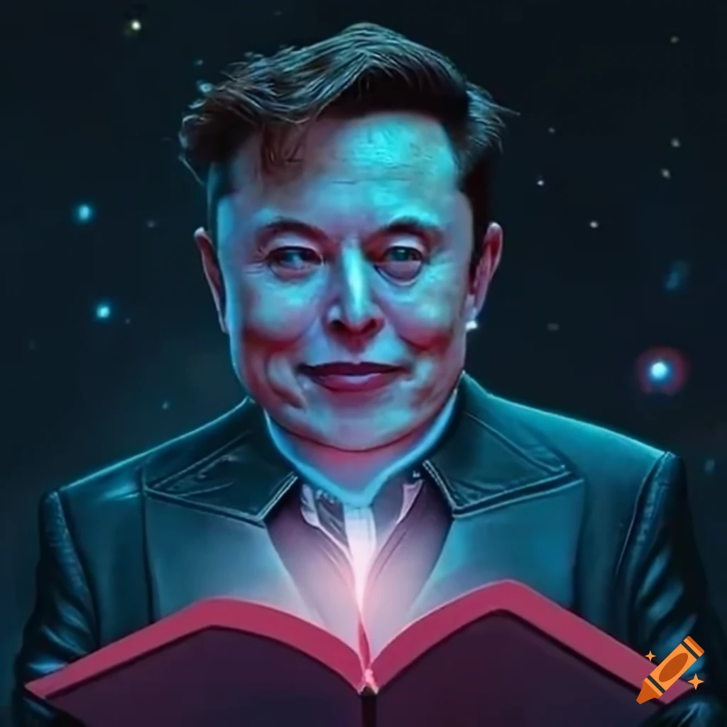 Elon Musk reading Hitchhiker's Guide to the Galaxy