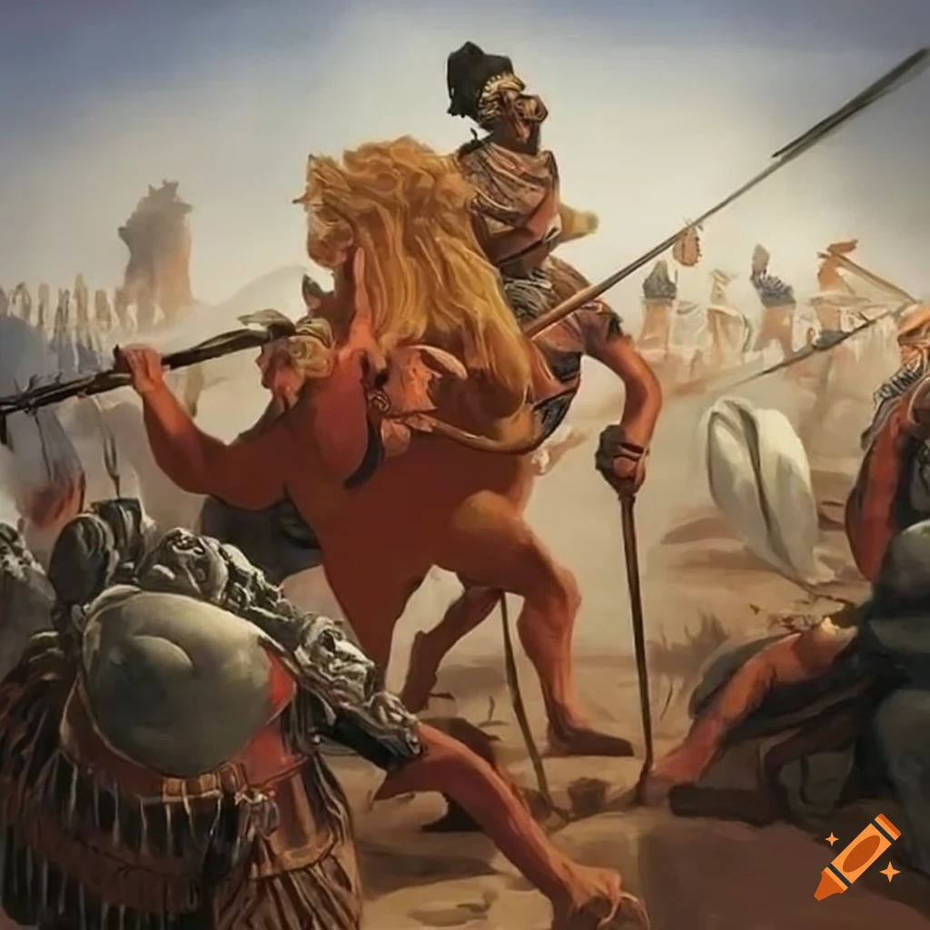 Artwork depicting the battle of marathon on Craiyon