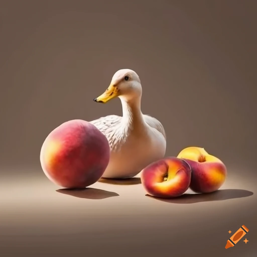 Picture of a duck with peaches