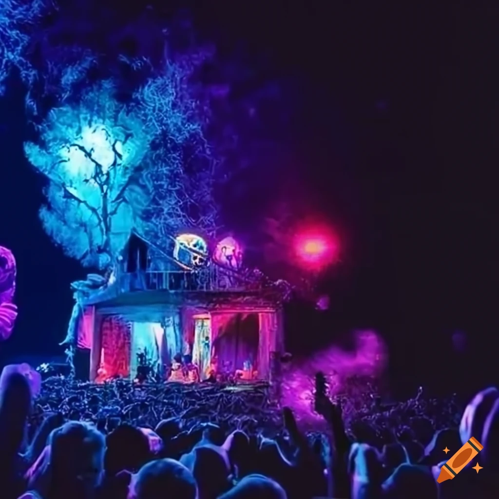 Image of a treehouse music festival