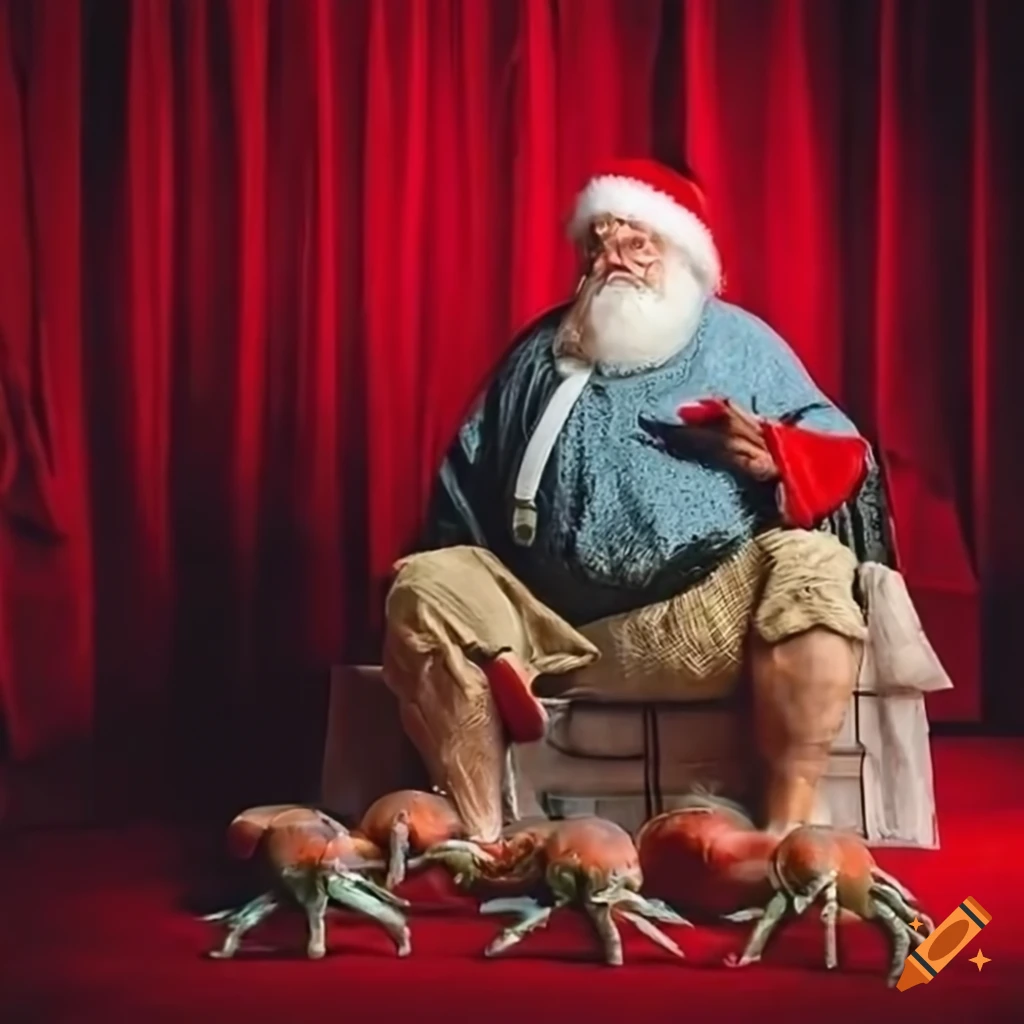 detailed image of an old man with Santa Claus in a shopping mall
