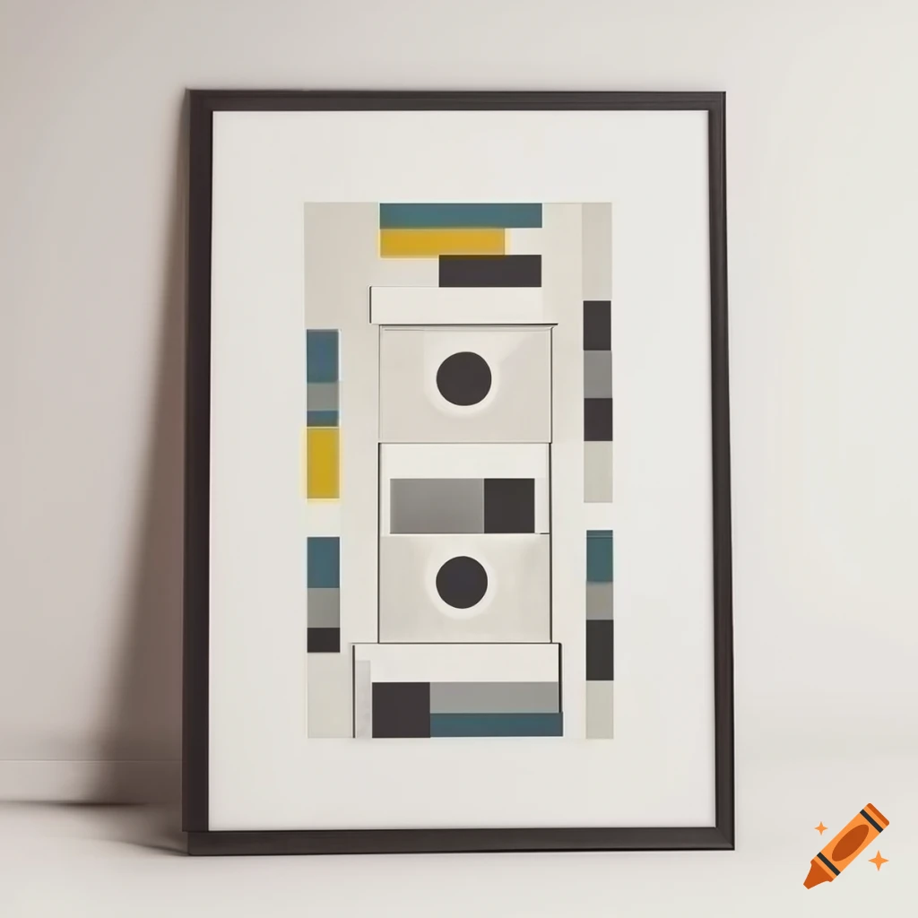 elegant white Bauhaus poster