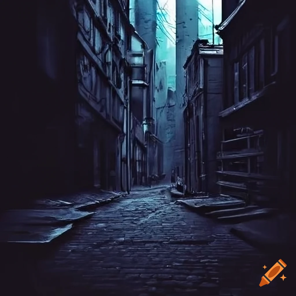 Urban back alley on Craiyon