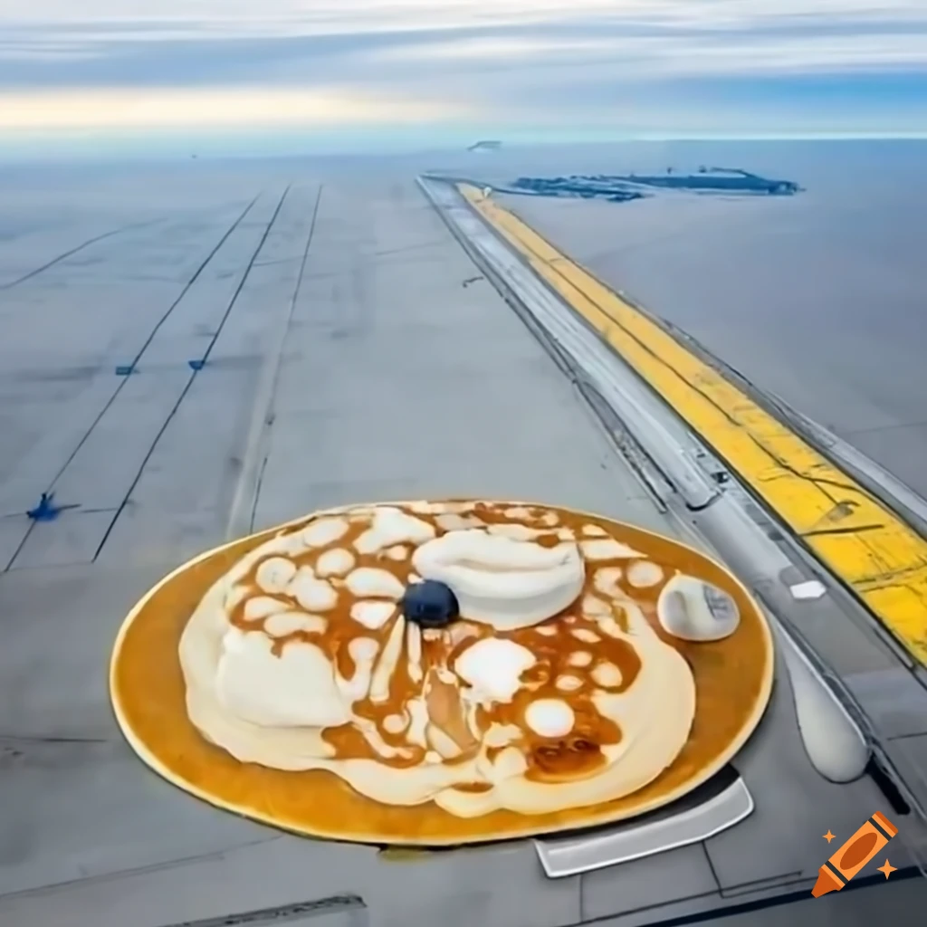 Giant pancakes on an airport runway