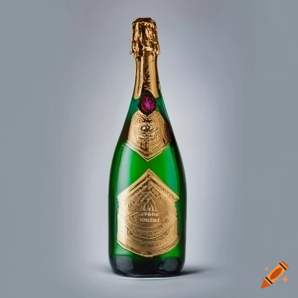 bottle of champagne with the name 'С Алиной'