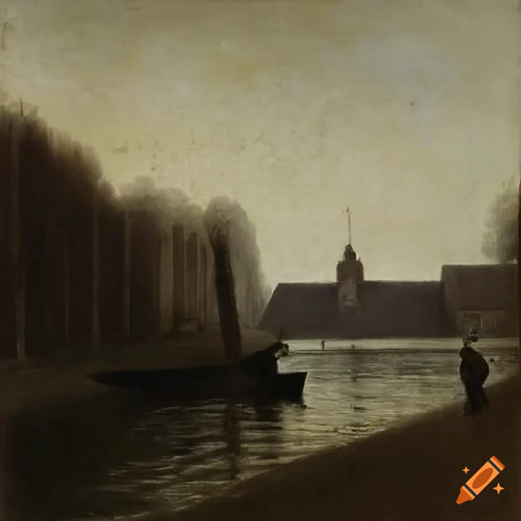 painting of an 18th century small town