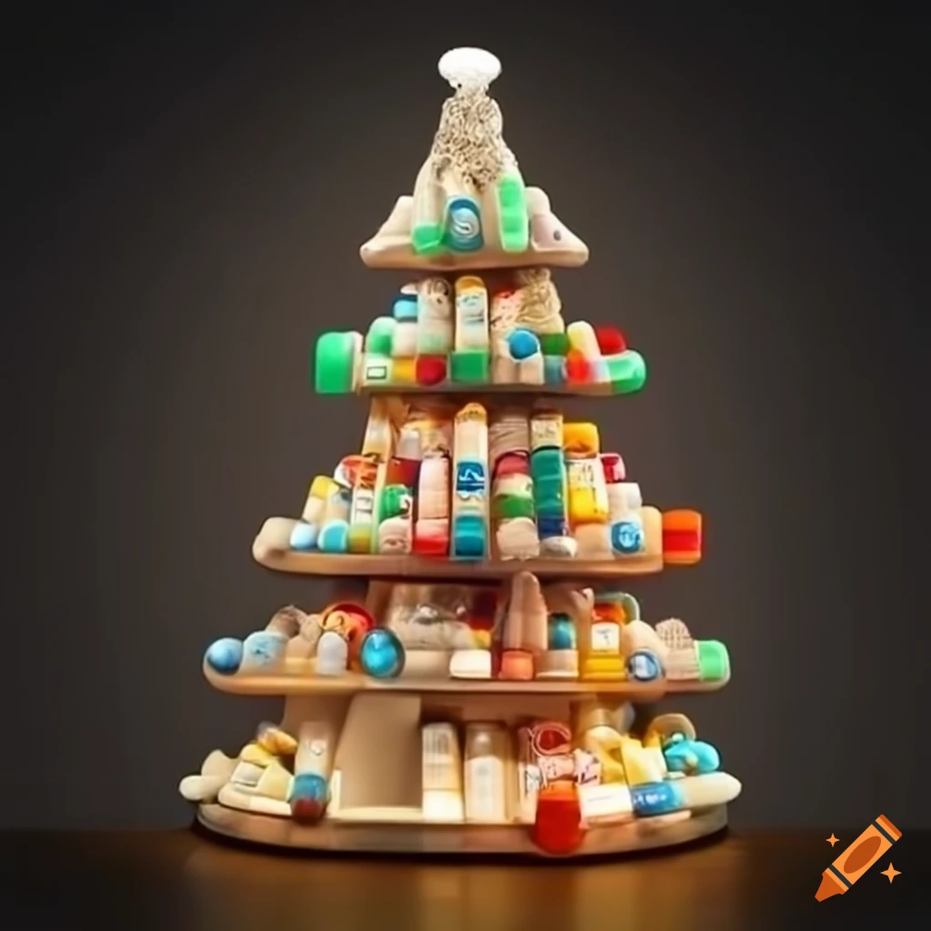creative-christmas-tree-made-of-pharmacy-items-on-craiyon