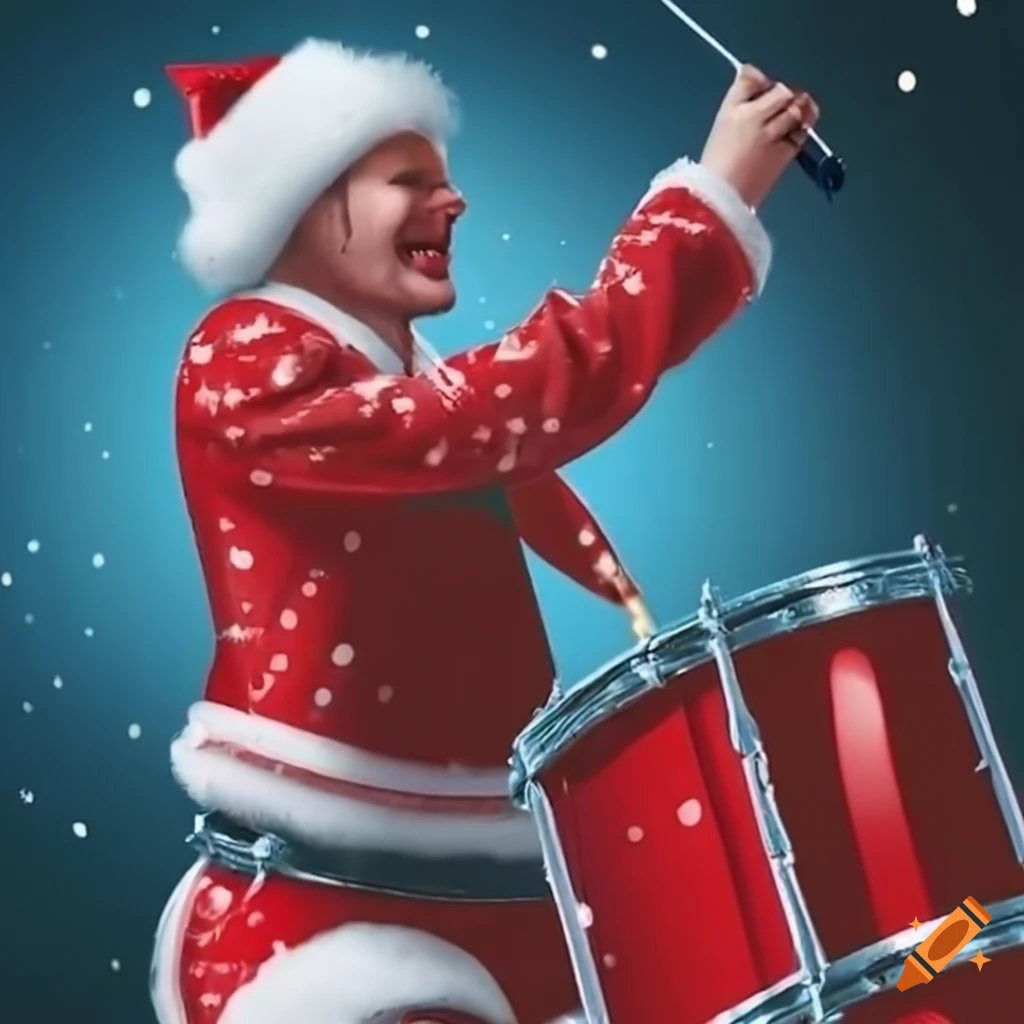 Christmas rock drummer on Craiyon