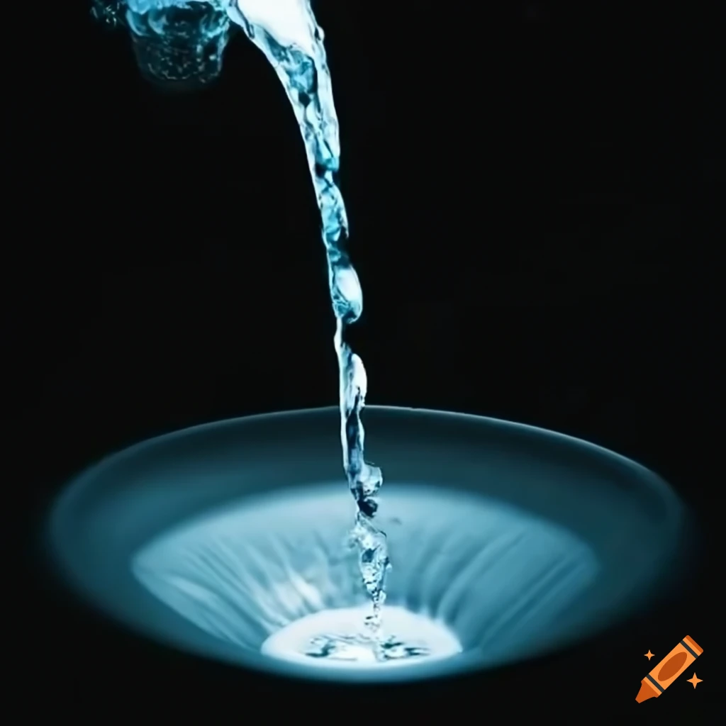 water pouring into a sink
